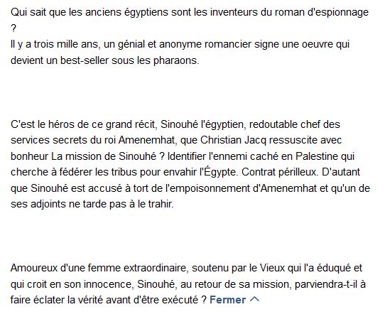  La Mission secrète de Sinouhé l'Egyptien Par Christian Jacq 