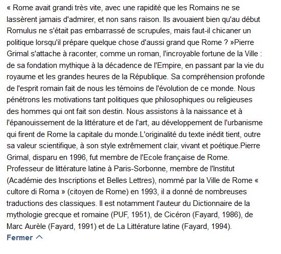 Histoire de Rome , Pierre Grimal