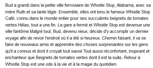 Retour à Whistle Stop roman