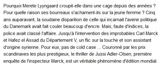  Les enquêtes du Département V – Miséricorde, Jussi Adler-Olsen 