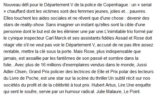  Les enquêtes du Département V – Selfies, Jussi Adler-Olsen 