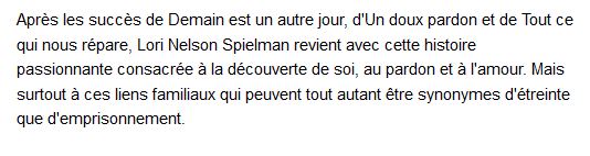 L'Infini des possibles Par Lori Nelson Spielman