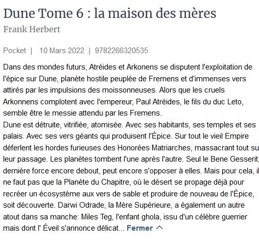 Dune - Tome 6 la maison des mères