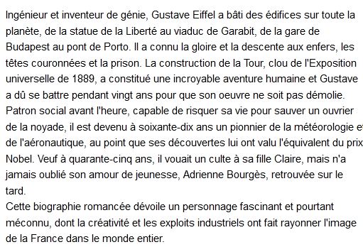  La Vraie vie de Gustave Eiffel, Christine Kerdellant 