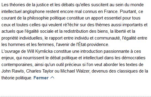  Les théories de la justice, Will Kymlicka 