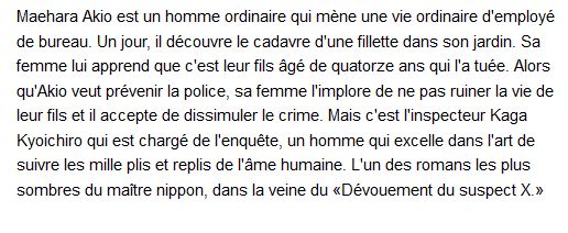 Les Doigts rouges , Keigo Higashino