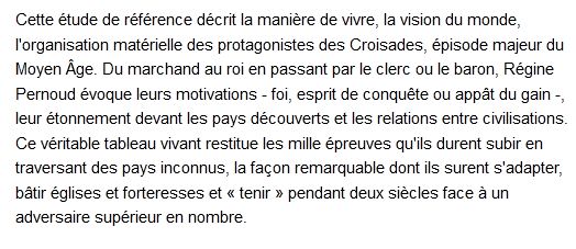 Les Hommes de la Croisade Régine Pernoud