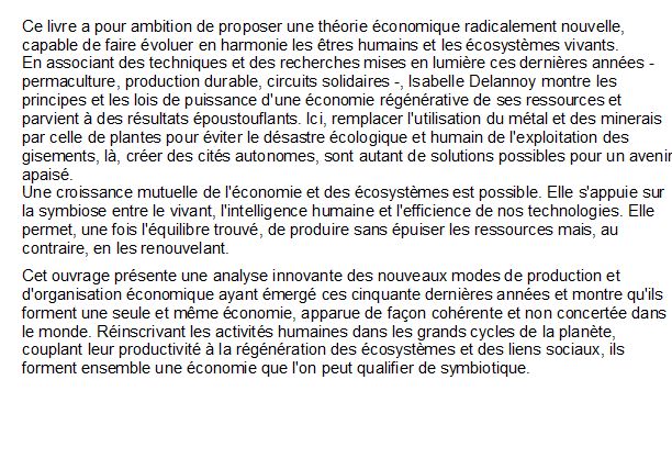 L'Économie symbiotique, Isabelle Delannoy