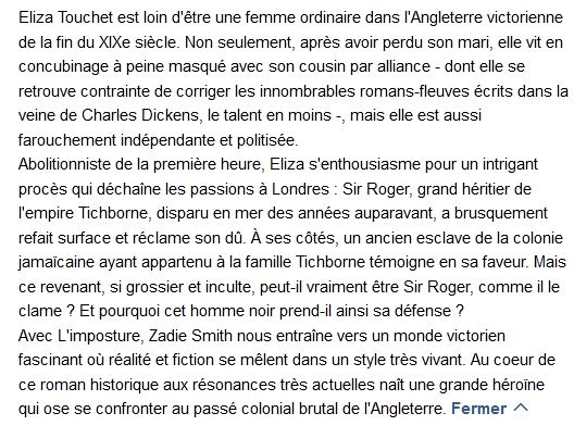 L'imposture, Zadie Smith