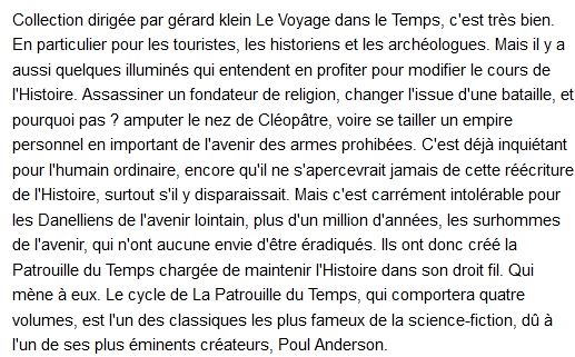 La Patrouille Du Temps Par Poul Anderson