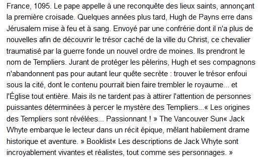  La Trilogie Des Templiers Tome 1 Les Chevaliers Du Christ Par Jack Whyte 