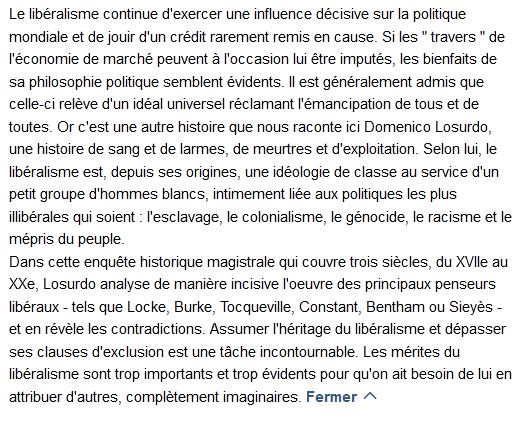 Contre-histoire du libéralisme livre