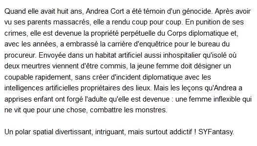  Andrea Cort - Tome 1 - Emissaires des morts, Adam-Troy Castro 