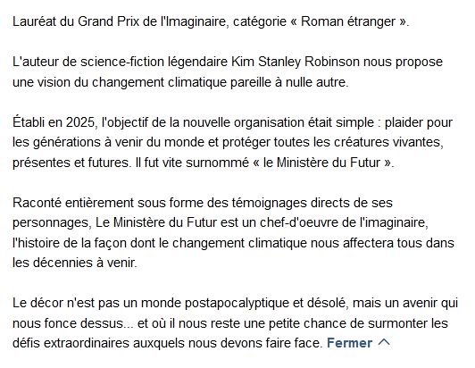  Le Ministère du futur, Kim Stanley Robinson 