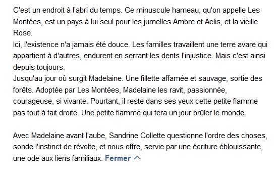  Madelaine avant l'aube, Sandrine Collette 